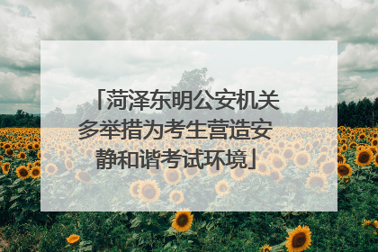 菏泽东明公安机关多举措为考生营造安静和谐考试环境