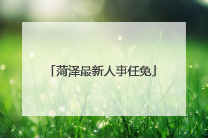 菏泽最新人事任免