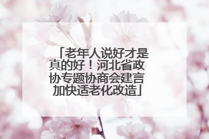 老年人说好才是真的好！河北省政协专题协商会建言加快适老化改造