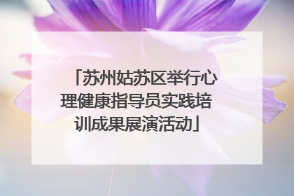 苏州姑苏区举行心理健康指导员实践培训成果展演活动