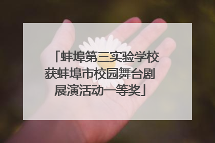 蚌埠第三实验学校获蚌埠市校园舞台剧展演活动一等奖
