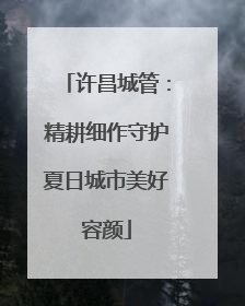 许昌城管：精耕细作守护夏日城市美好容颜
