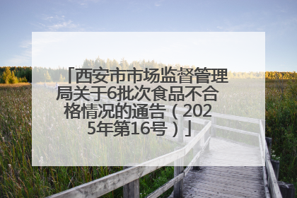 西安市市场监督管理局关于6批次食品不合格情况的通告（2025年第16号）