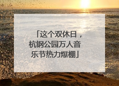 这个双休日，杭钢公园万人音乐节热力爆棚