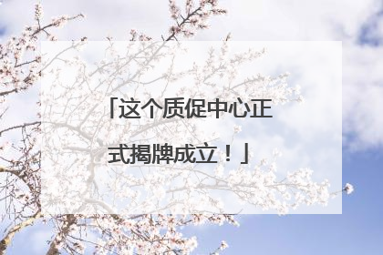 这个质促中心正式揭牌成立！