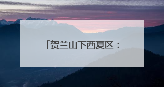 贺兰山下西夏区：执“生态之笔” 书写“绿色答卷”