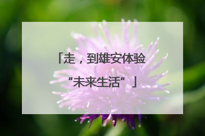 走，到雄安体验“未来生活”