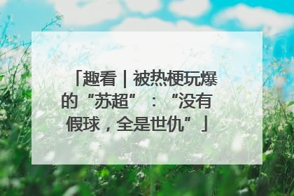 趣看｜被热梗玩爆的“苏超”：“没有假球，全是世仇”