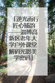 逆光而行 匠心捕韵——淄博高新区老年大学户外课堂解码光影美学密码