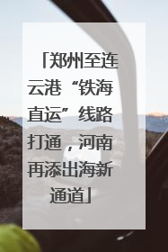 郑州至连云港“铁海直运”线路打通，河南再添出海新通道