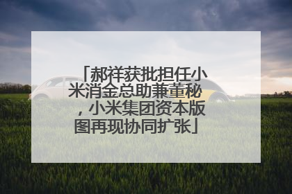郝祥获批担任小米消金总助兼董秘，小米集团资本版图再现协同扩张