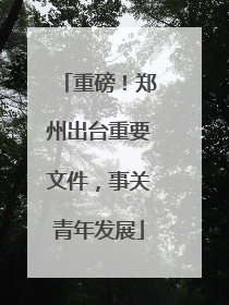 重磅！郑州出台重要文件，事关青年发展