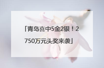 青岛喜中5金2银！2750万元头奖来袭