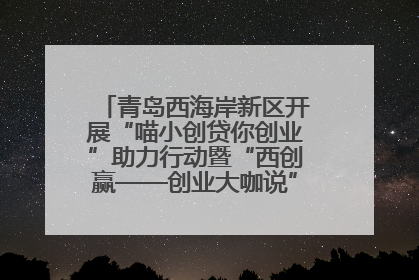 青岛西海岸新区开展“喵小创贷你创业”助力行动暨“西创赢——创业大咖说”主题活动