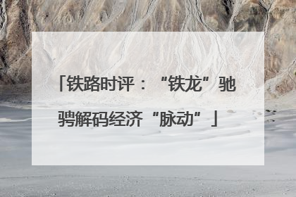 铁路时评：“铁龙”驰骋解码经济“脉动”