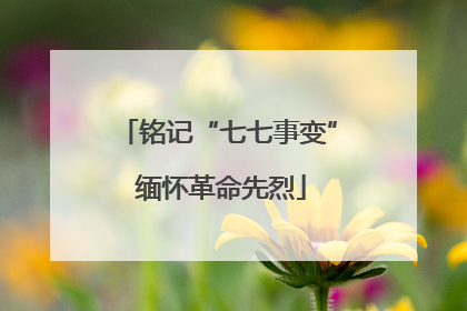 铭记“七七事变” 缅怀革命先烈