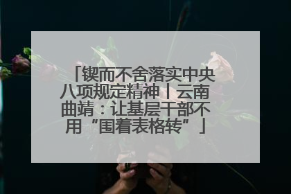 锲而不舍落实中央八项规定精神丨云南曲靖：让基层干部不用“围着表格转”