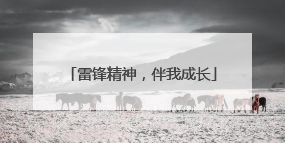 雷锋精神，伴我成长