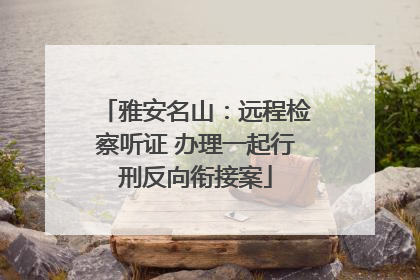 雅安名山：远程检察听证 办理一起行刑反向衔接案