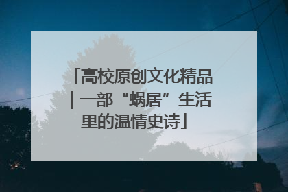 高校原创文化精品｜一部“蜗居”生活里的温情史诗
