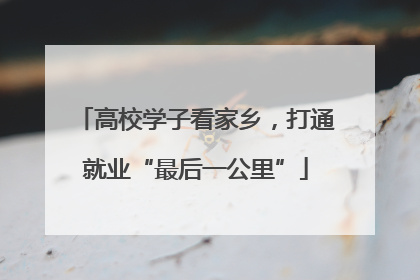 高校学子看家乡，打通就业“最后一公里”