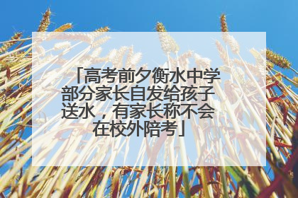 高考前夕衡水中学部分家长自发给孩子送水，有家长称不会在校外陪考