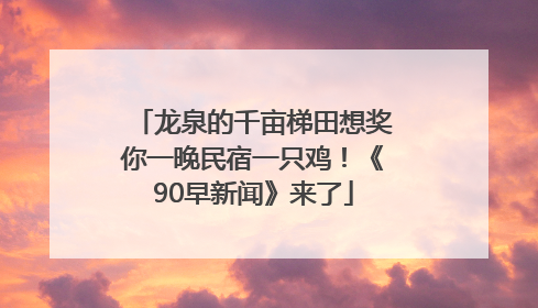 龙泉的千亩梯田想奖你一晚民宿一只鸡！《90早新闻》来了