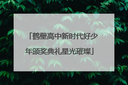 鹤壁高中新时代好少年颁奖典礼星光璀璨