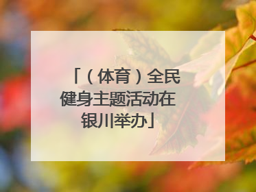 （体育）全民健身主题活动在银川举办