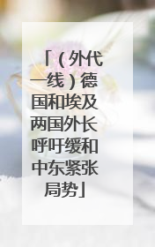 （外代一线）德国和埃及两国外长呼吁缓和中东紧张局势