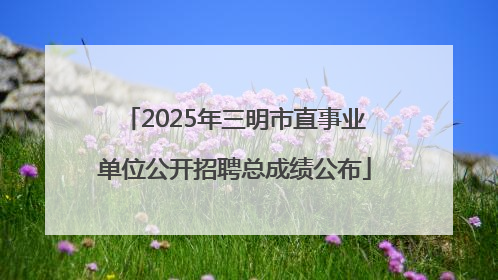 2025年三明市直事业单位公开招聘总成绩公布