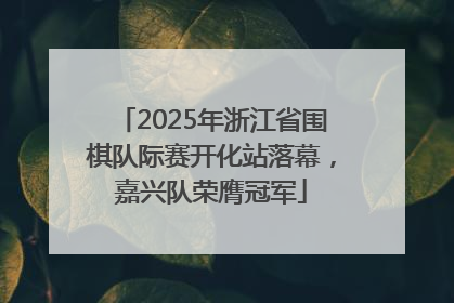 2025年浙江省围棋队际赛开化站落幕，嘉兴队荣膺冠军