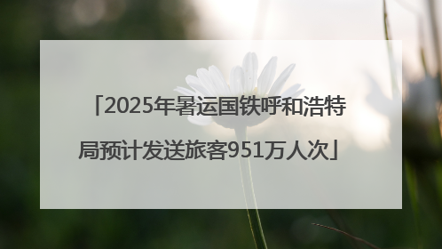 2025年暑运国铁呼和浩特局预计发送旅客951万人次