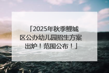 2025年秋季鲤城区公办幼儿园招生方案出炉！范围公布！