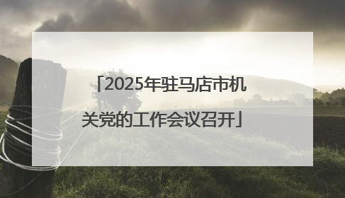 2025年驻马店市机关党的工作会议召开