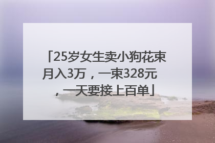 25岁女生卖小狗花束月入3万，一束328元，一天要接上百单