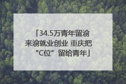 34.5万青年留渝来渝就业创业 重庆把“C位”留给青年