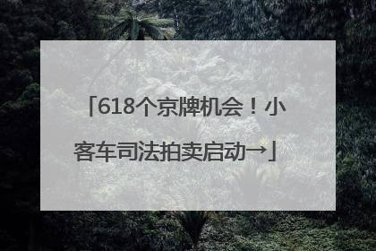 618个京牌机会！小客车司法拍卖启动→