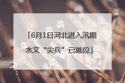 6月1日河北进入汛期 水文“尖兵”已就位
