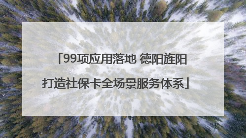 99项应用落地 德阳旌阳打造社保卡全场景服务体系