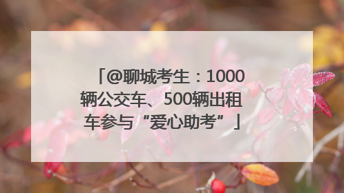 @聊城考生：1000辆公交车、500辆出租车参与“爱心助考”